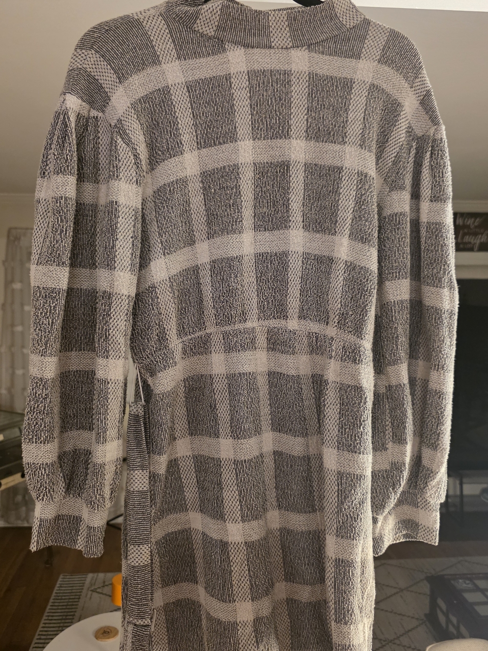 Free People Dress  Gray Plaid Knit Sweater